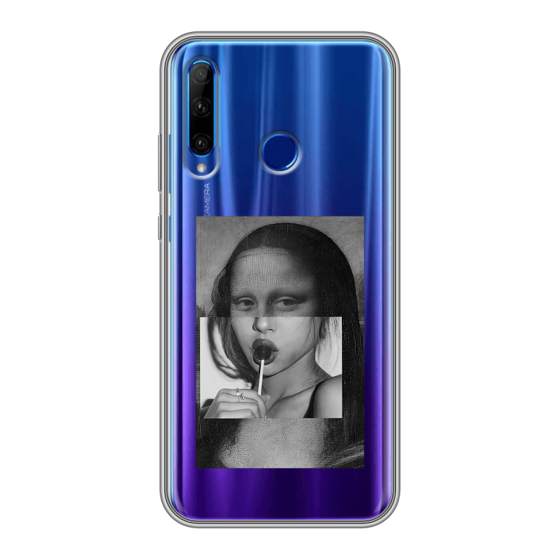 Силиконовый противоударный чехол на Huawei Honor 10i с принтом Мона Лиза Силиконовый противоударный чехол на Huawei Honor 10i с принтом Мона Лиза