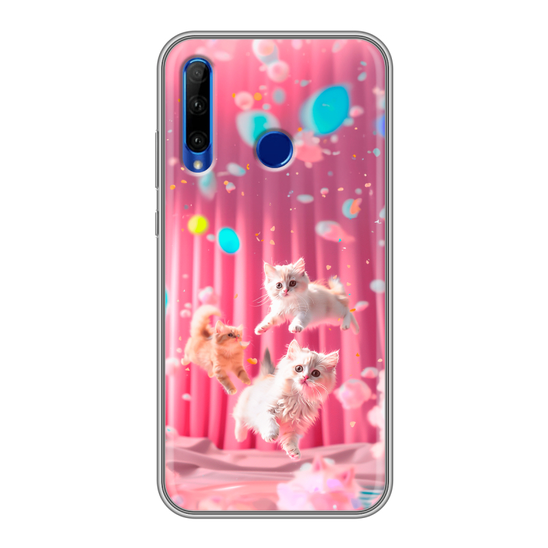 Силиконовый чехол на Huawei Honor 10i с принтом милые котики Силиконовый чехол на Huawei Honor 10i с принтом милые котики