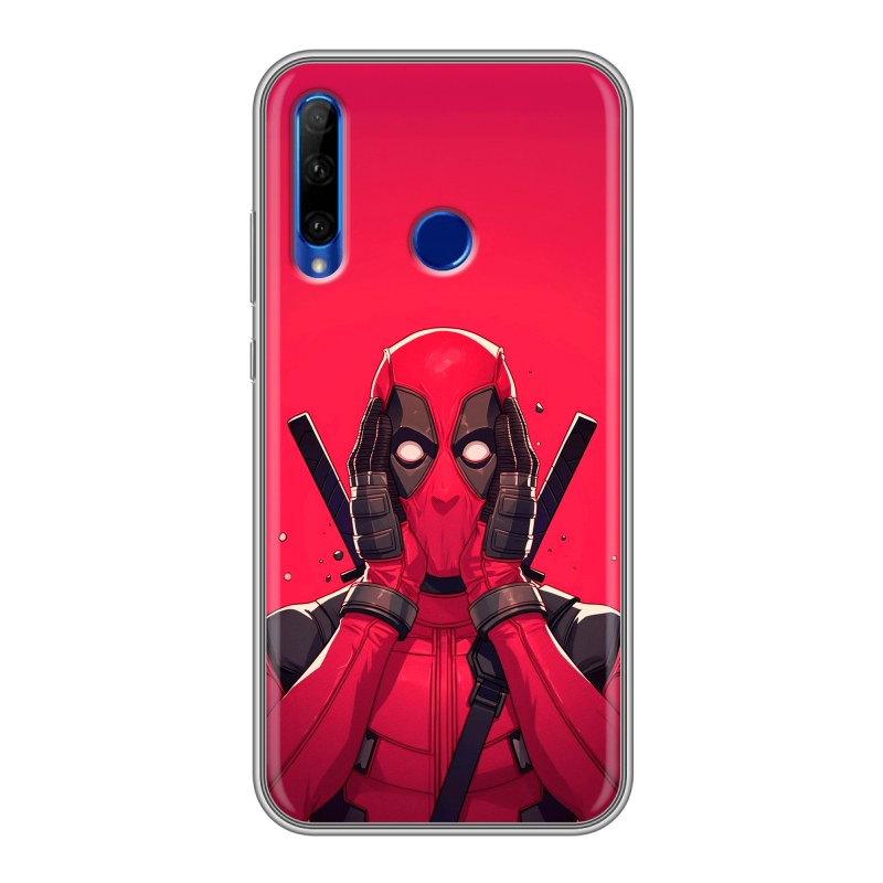 Силиконовый противоударный чехол на Huawei Honor 10i с принтом Дедпул Deadpool Силиконовый противоударный чехол на Huawei Honor 10i с принтом Дедпул Deadpool