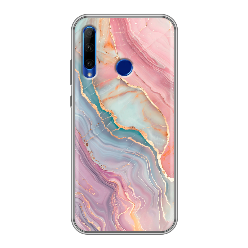 Силиконовый чехол на Huawei Honor 10i с принтом розовый мрамор Силиконовый чехол на Huawei Honor 10i с принтом розовый мрамор