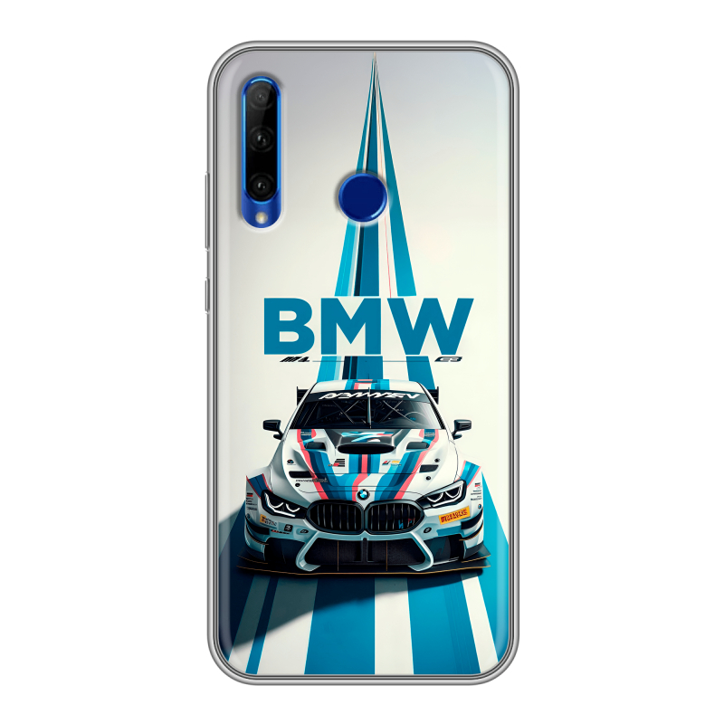 Силиконовый противоударный чехол на Huawei Honor 10i с принтом БМВ BMW Силиконовый противоударный чехол на Huawei Honor 10i с принтом БМВ BMW