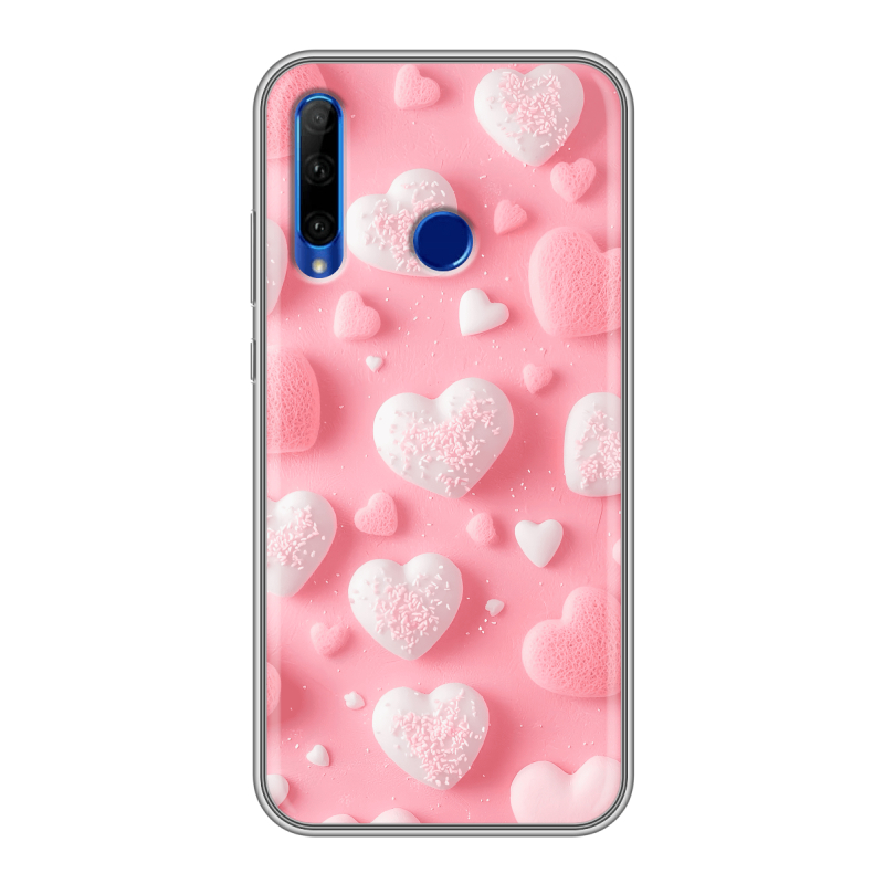 Силиконовый чехол на Huawei Honor 10i с принтом Сердечки Силиконовый чехол на Huawei Honor 10i с принтом Сердечки