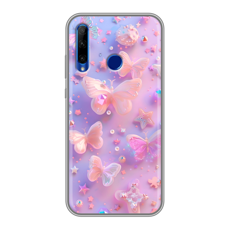 Силиконовый чехол на Huawei Honor 10i с принтом Бабочки Силиконовый чехол на Huawei Honor 10i с принтом Бабочки