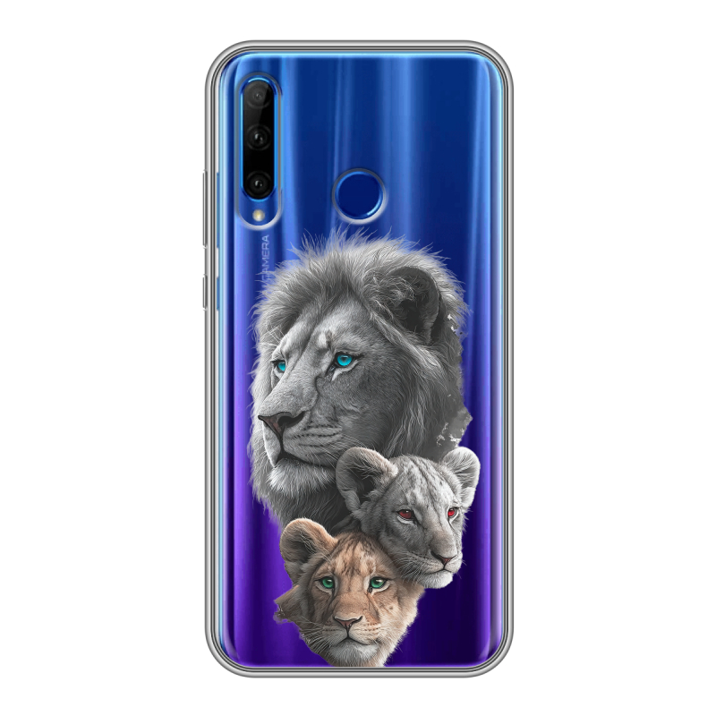 Силиконовый чехол на Huawei Honor 10i с принтом Львы Силиконовый чехол на Huawei Honor 10i с принтом Львы