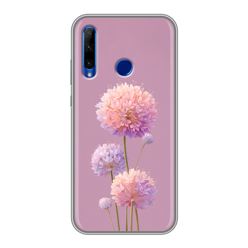 Силиконовый противоударный чехол на Huawei Honor 10i с принтом Цветы Силиконовый противоударный чехол на Huawei Honor 10i с принтом Цветы