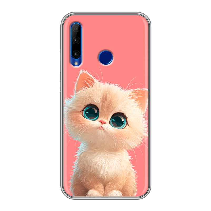Силиконовый чехол на Huawei Honor 10i с принтом Розовый котенок Силиконовый чехол на Huawei Honor 10i с принтом Розовый котенок