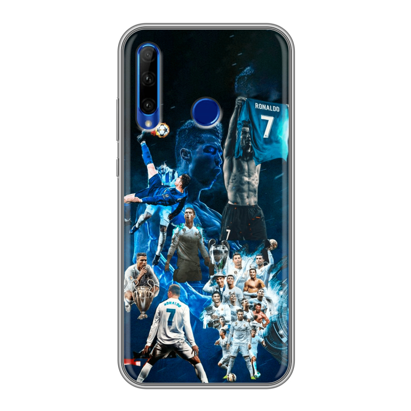 Силиконовый противоударный чехол на Huawei Honor 10i с принтом Реал Роналдо Силиконовый противоударный чехол на Huawei Honor 10i с принтом Реал Роналдо
