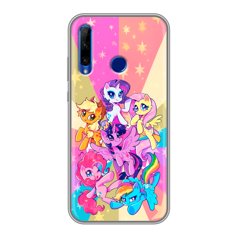 Силиконовый противоударный чехол на Huawei Honor 10i с принтом My little pony Дружба чудо Силиконовый противоударный чехол на Huawei Honor 10i с принтом My little pony Дружба чудо