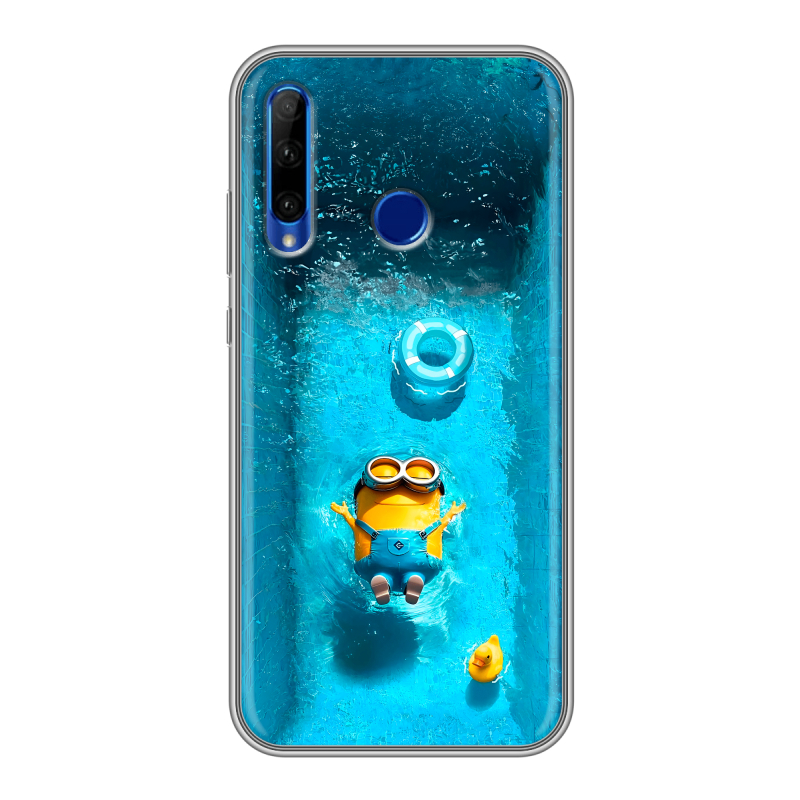 Силиконовый противоударный чехол на Huawei Honor 10i с принтом Миньоны Силиконовый противоударный чехол на Huawei Honor 10i с принтом Миньоны