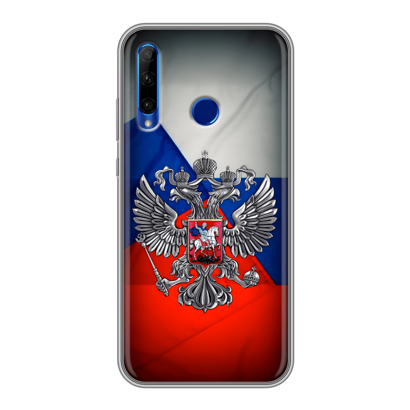 Силиконовый чехол на Huawei Honor 10i с принтом Флаг России Силиконовый чехол на Huawei Honor 10i с принтом Флаг России