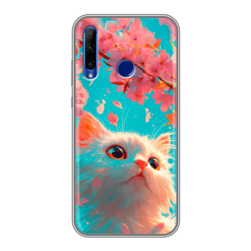 Силиконовый противоударный чехол на Huawei Honor 10i с принтом Красивый кот Силиконовый противоударный чехол на Huawei Honor 10i с принтом Красивый кот