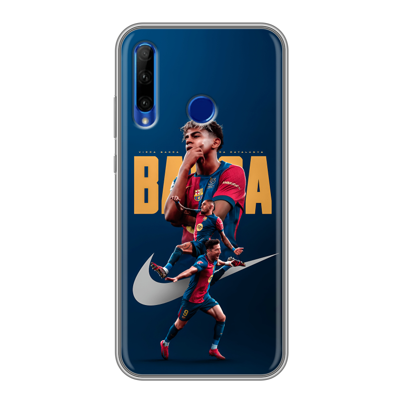 Силиконовый противоударный чехол на Huawei Honor 10i с принтом Барселона Barca Yamal Силиконовый противоударный чехол на Huawei Honor 10i с принтом Барселона Barca Yamal