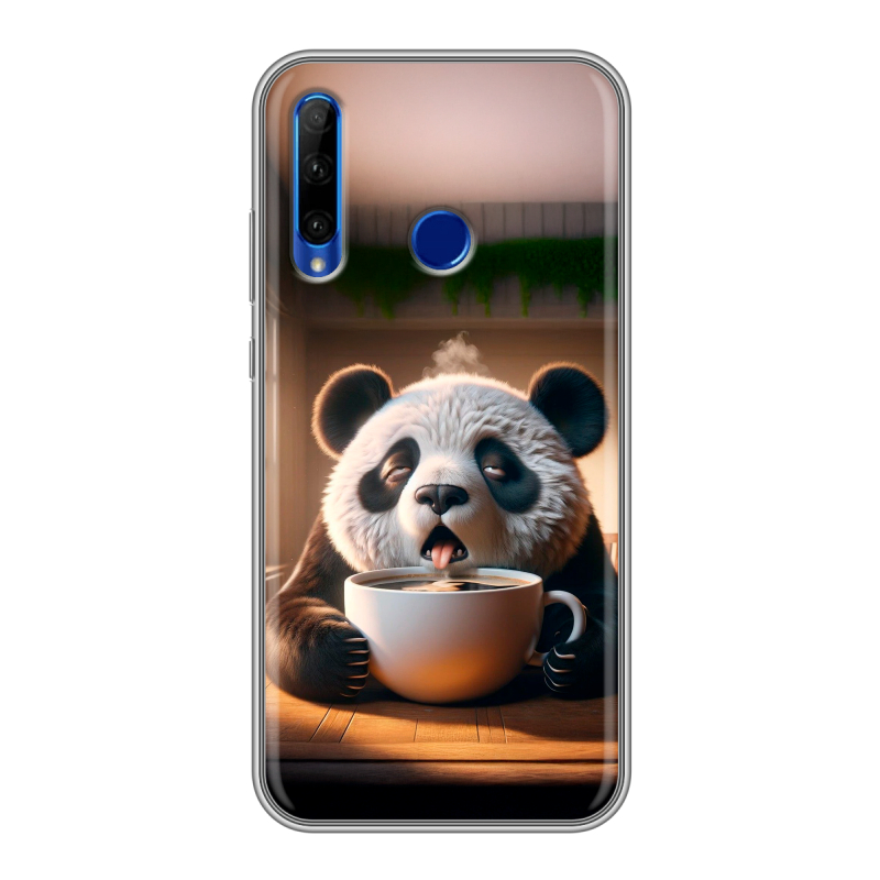 Силиконовый противоударный чехол на Huawei Honor 10i с принтом смешная панда Силиконовый противоударный чехол на Huawei Honor 10i с принтом смешная панда