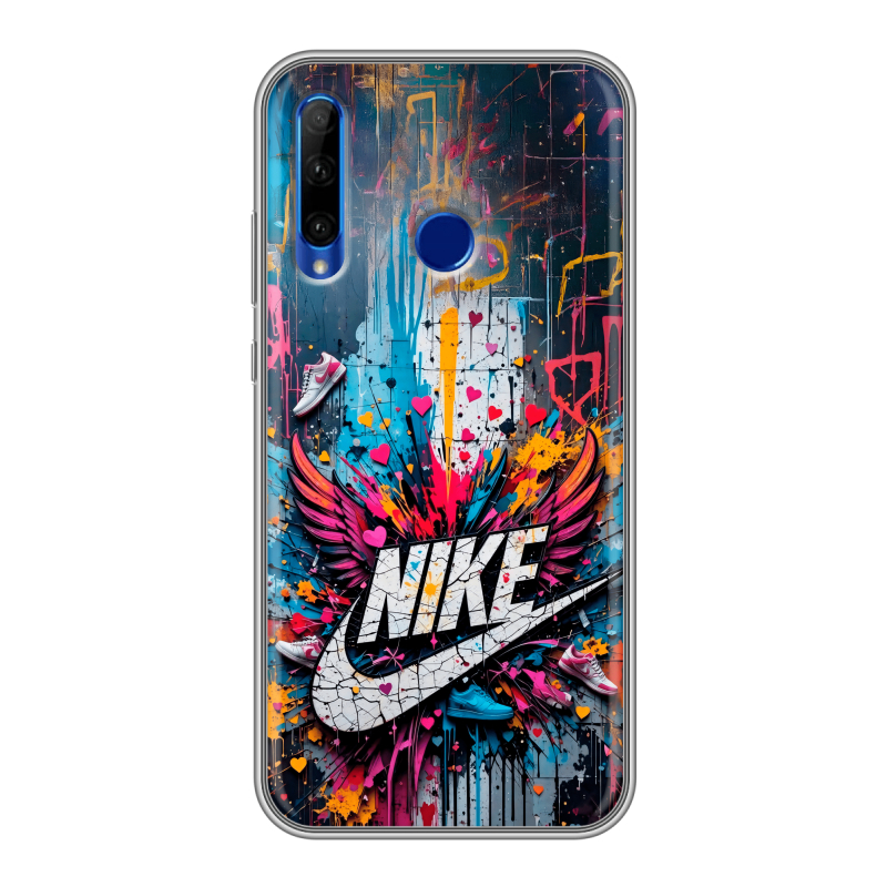 Силиконовый чехол на Huawei Honor 10i с принтом Nike Найк Силиконовый чехол на Huawei Honor 10i с принтом Nike Найк