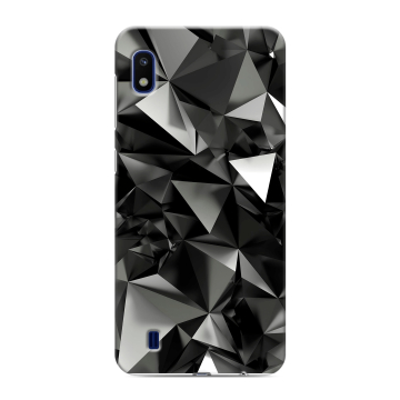 Силиконовый противоударный чехол на Samsung Galaxy A10 с принтом Черные кристаллы Силиконовый противоударный чехол на Samsung Galaxy A10 с принтом Черные кристаллы