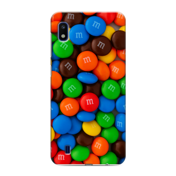 Силиконовый противоударный чехол на Samsung Galaxy A10 с принтом Конфеты Силиконовый противоударный чехол на Samsung Galaxy A10 с принтом Конфеты