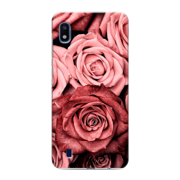 Силиконовый противоударный чехол на Samsung Galaxy A10 с принтом Цветы розы Силиконовый противоударный чехол на Samsung Galaxy A10 с принтом Цветы розы