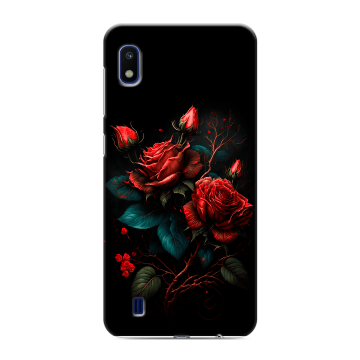 Силиконовый противоударный чехол на Samsung Galaxy A10 с принтом Розы красные