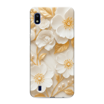 Силиконовый противоударный чехол на Samsung Galaxy A10 с принтом Цветы