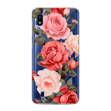 Силиконовый противоударный чехол на Samsung Galaxy A10 с принтом Розы