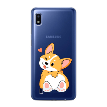 Силиконовый противоударный чехол на Samsung Galaxy A10 с принтом Корги