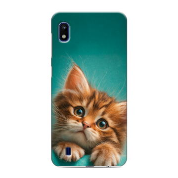 Силиконовый противоударный чехол на Samsung Galaxy A10 с принтом котенок