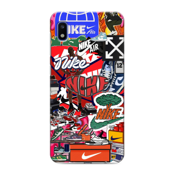 Силиконовый противоударный чехол на Samsung Galaxy A10 с принтом Найк Nike яркий