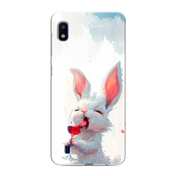 Силиконовый противоударный чехол на Samsung Galaxy A10 с принтом кролик зайчик
