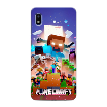 Силиконовый противоударный чехол на Samsung Galaxy A10 с принтом Майнкрафт Minecraft Силиконовый противоударный чехол на Samsung Galaxy A10 с принтом Майнкрафт Minecraft