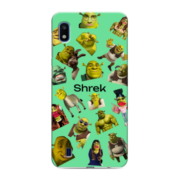 Силиконовый противоударный чехол на Samsung Galaxy A10 с принтом Шрек Shrek Силиконовый противоударный чехол на Samsung Galaxy A10 с принтом Шрек Shrek