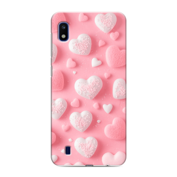 Силиконовый противоударный чехол на Samsung Galaxy A10 с принтом Сердечки
