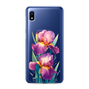 Силиконовый противоударный чехол на Samsung Galaxy A10 с принтом Цветы орхидеи Силиконовый противоударный чехол на Samsung Galaxy A10 с принтом Цветы орхидеи