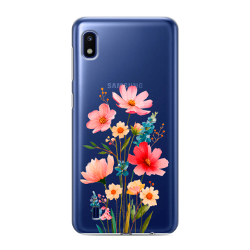 Силиконовый противоударный чехол на Samsung Galaxy A10 с принтом Цветы Силиконовый противоударный чехол на Samsung Galaxy A10 с принтом Цветы