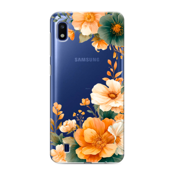 Силиконовый противоударный чехол на Samsung Galaxy A10 с принтом Цветы принт Силиконовый противоударный чехол на Samsung Galaxy A10 с принтом Цветы принт