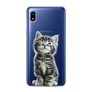 Силиконовый противоударный чехол на Samsung Galaxy A10 с принтом Котенок