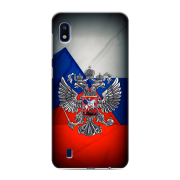 Силиконовый противоударный чехол на Samsung Galaxy A10 с принтом Флаг России Силиконовый противоударный чехол на Samsung Galaxy A10 с принтом Флаг России