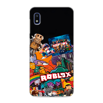 Силиконовый противоударный чехол на Samsung Galaxy A10 с принтом Roblox Роблокс