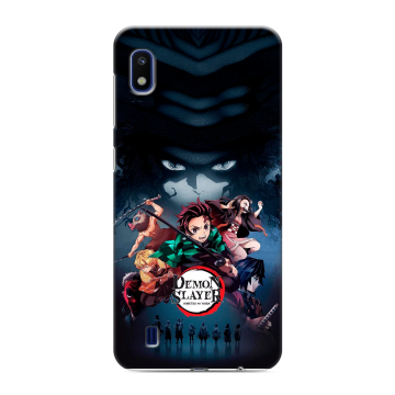 Силиконовый противоударный чехол на Samsung Galaxy A10 с принтом Demon Slayer Клинок рассекающий демонов