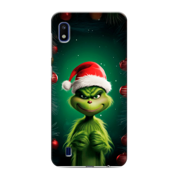 Силиконовый противоударный чехол на Samsung Galaxy A10 с принтом Гринч Новый год Рождество Силиконовый противоударный чехол на Samsung Galaxy A10 с принтом Гринч Новый год Рождество