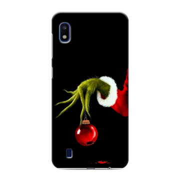 Силиконовый противоударный чехол на Samsung Galaxy A10 с принтом Новый год Гринч Силиконовый противоударный чехол на Samsung Galaxy A10 с принтом Новый год Гринч