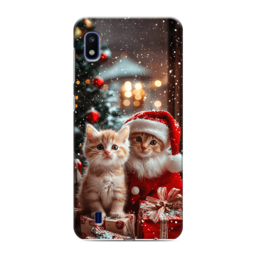 Силиконовый противоударный чехол на Samsung Galaxy A10 с принтом Новый год Силиконовый противоударный чехол на Samsung Galaxy A10 с принтом Новый год