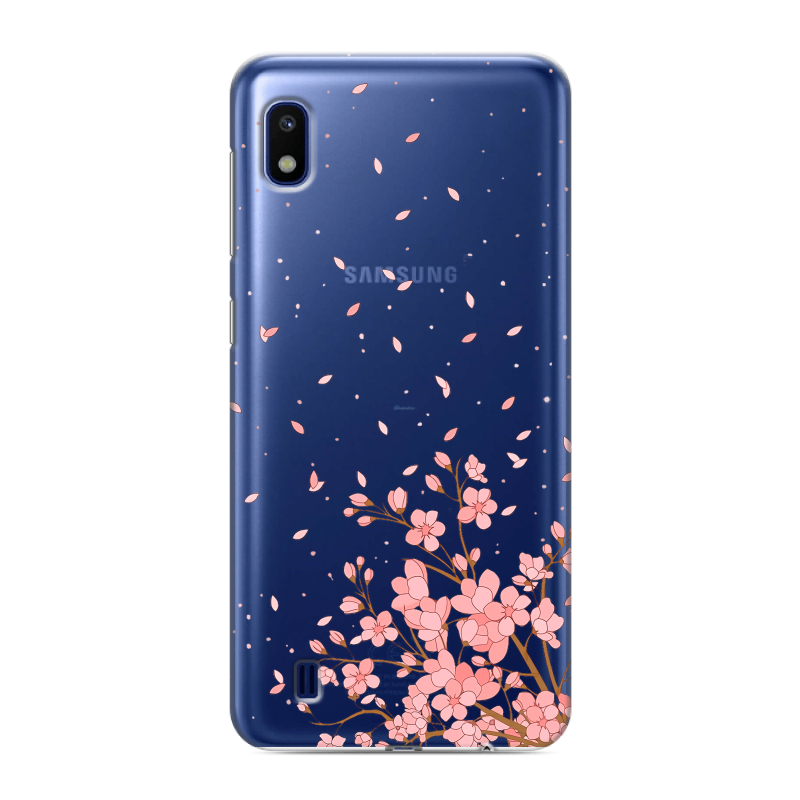 Силиконовый противоударный чехол на Samsung Galaxy A10 с принтом Ветка сакуры Силиконовый противоударный чехол на Samsung Galaxy A10 с принтом Ветка сакуры