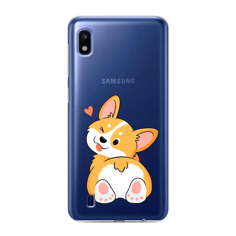 Силиконовый противоударный чехол на Samsung Galaxy A10 с принтом Корги Силиконовый противоударный чехол на Samsung Galaxy A10 с принтом Корги