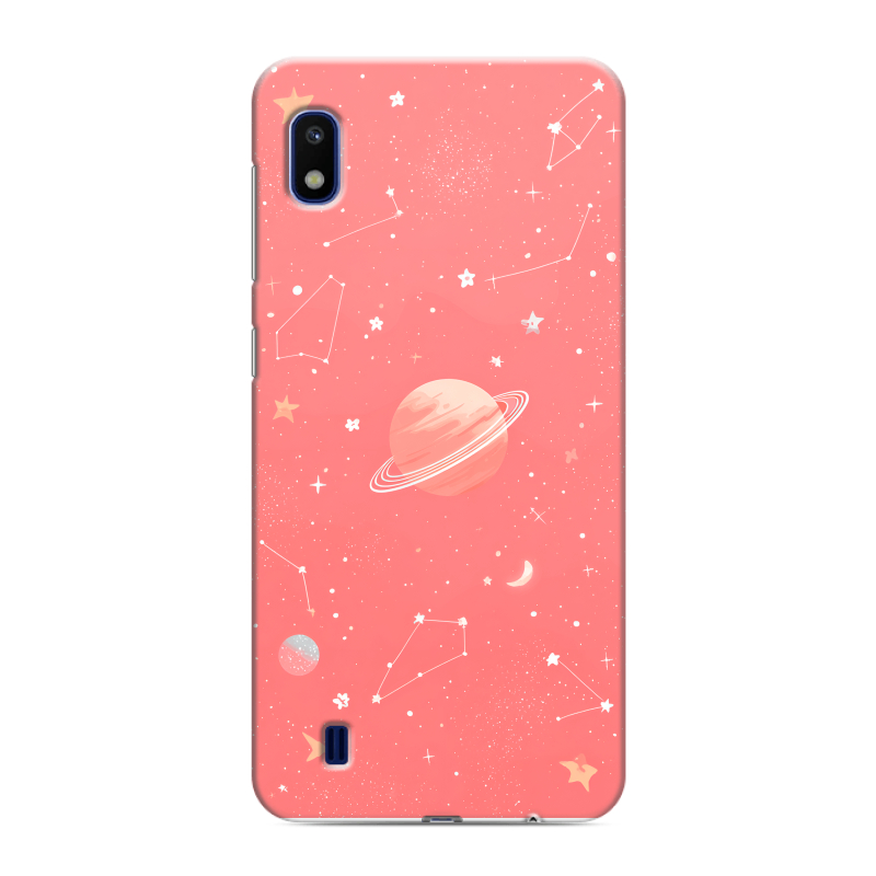 Силиконовый противоударный чехол на Samsung Galaxy A10 с принтом Розовый космос Силиконовый противоударный чехол на Samsung Galaxy A10 с принтом Розовый космос