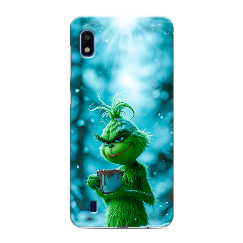Силиконовый противоударный чехол на Samsung Galaxy A10 с принтом Новый год гринч Силиконовый противоударный чехол на Samsung Galaxy A10 с принтом Новый год гринч