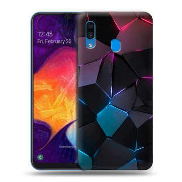 Силиконовый противоударный чехол на Samsung Galaxy A40 с принтом Геометрия неона Силиконовый противоударный чехол на Samsung Galaxy A40 с принтом Геометрия неона