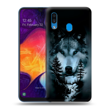 Силиконовый противоударный чехол на Samsung Galaxy A40 с принтом Лесной волк Силиконовый противоударный чехол на Samsung Galaxy A40 с принтом Лесной волк