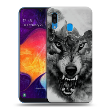 Силиконовый противоударный чехол на Samsung Galaxy A40 с принтом Волк Силиконовый противоударный чехол на Samsung Galaxy A40 с принтом Волк