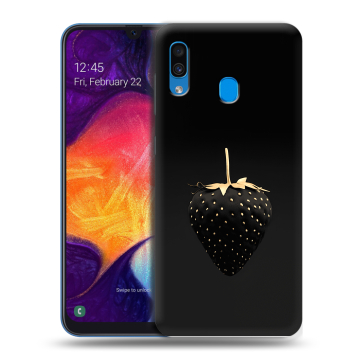 Силиконовый противоударный чехол на Samsung Galaxy A40 с принтом Черная клубника Силиконовый противоударный чехол на Samsung Galaxy A40 с принтом Черная клубника