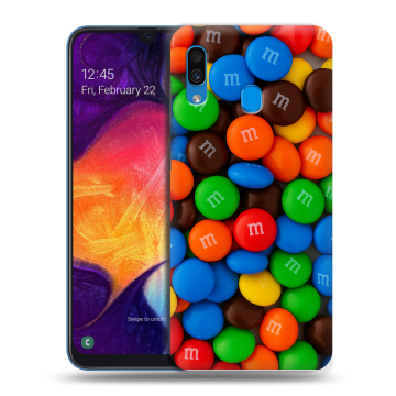 Силиконовый противоударный чехол на Samsung Galaxy A40 с принтом Конфеты Силиконовый противоударный чехол на Samsung Galaxy A40 с принтом Конфеты